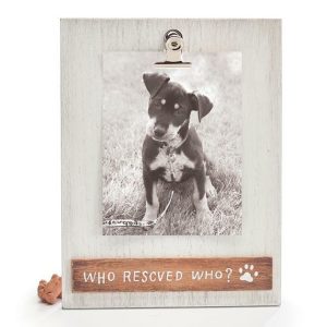 Pet Gifts |   Who Rescued Who Pet Frame With Clip