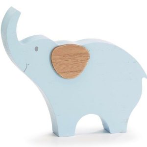 Picture Frames |   Blue Wooden Elephant Photo/Note Holder