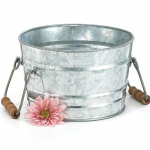 Planters |   Galvanized Tin Wash Tub With Handles