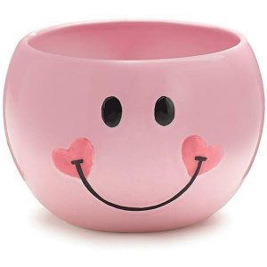 Planters |   Pink Smiley Face Ceramic Planter