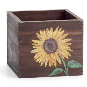 Planters |   Wood Sunflower Planter