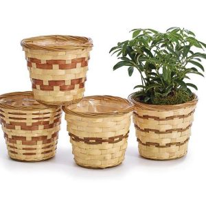 Pot Covers |   4.5" Bamboo Basket Pot Cover Set