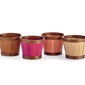 Pot Covers |   4" Assorted Fall Woodchip Pot Cover