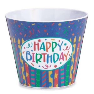 Pot Covers |   4" Birthday Wishes Melamine Pot Cover