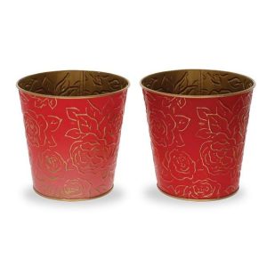 Pot Covers |   4" Embossed Roses On Ombre Background