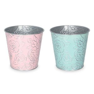 Pot Covers |   4" Embossed Spring Rose Pot Cover