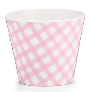 Pot Covers |   4" Pink Gingham Melamine Pot Cover