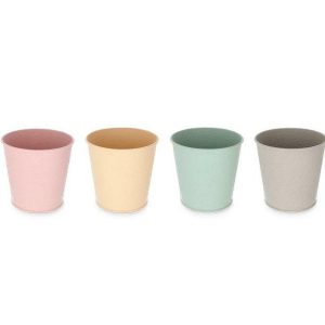 Pot Covers |   4" Solid Color Textured Tin Pot Covers