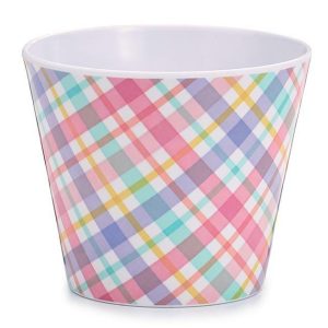 Pot Covers |   4" Spring Plaid Melamine Pot Cover