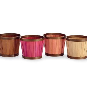 Pot Covers |   6" Assorted Fall Woodchip Pot Cover