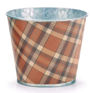 Pot Covers |   6" Brown Plaid Pot Cover