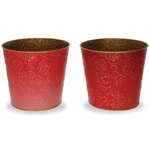 Pot Covers |   6" Embossed Roses On Ombre Background