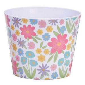 Pot Covers |   6" Spring Flower Melamine Pot Cover