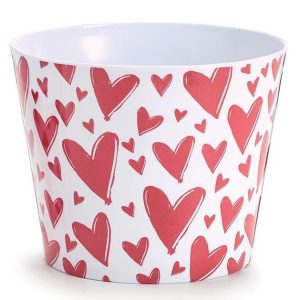 Pot Covers |   6"Valentine Pot Cover With Red Hearts