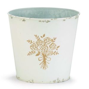 Pot Covers |   Embossed Rose Pot Cover With Distressing