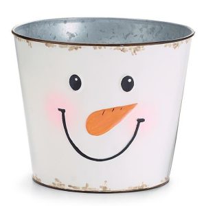 Pot Covers |   Pot Cover 6" Tin Snowman Head