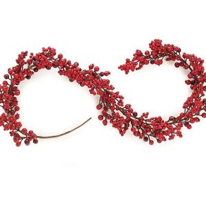 Silk Flowers |   60" Red Berry Garland