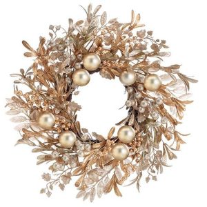 Silk Flowers |   Christmas Wreath With Ornaments