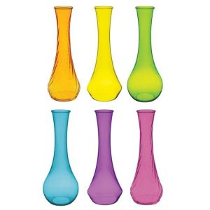 Vases |   9" Plastic Bud Vase Fiesta Assortment