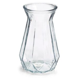 Vases |   Clear Glass Vertical Ribbed