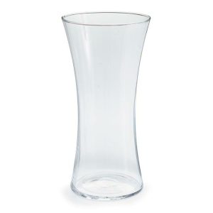 Vases |   Clear Hourglass Blown Glass Vase