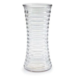 Vases |   Clear Ribbed Hourglass Vase Shape