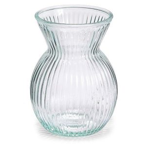 Vases |   Clear Ribbed Vase With Flare Rim