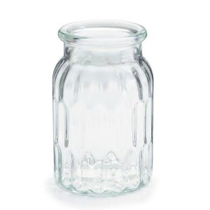 Vases |   Clear Vase With Ridges Inside