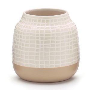 Vases |   Web Pattern On Cream Ceramic Vase