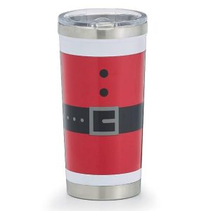 Wine Glasses & Tumblers |   Metal Tumbler With Red Santa Suit