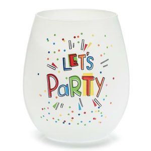 Wine Glasses & Tumblers |   Stemless Frosted Wine Glass Let’s Party