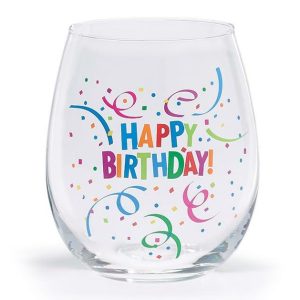 Wine Glasses & Tumblers |   Stemless Wine Glass Happy Birthday