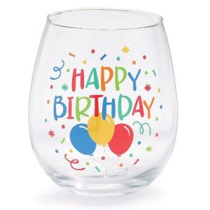 Wine Glasses & Tumblers |   Wine Glass Stemless Happy Birthday