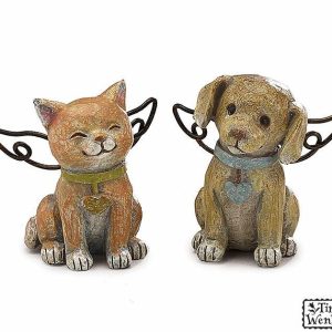 Pet Gifts |   Dog/Cat Resin Angel Figurine Set