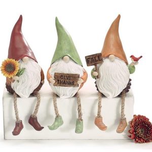 Gnomes |   Fall Gnomes Astd Resin Shelf Sitters