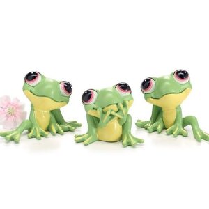 Home Accessories |   Astd 3 Green Frog Figurine